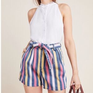 NWT Anthropologie 3x1 Dustin Striped Denim Shorts